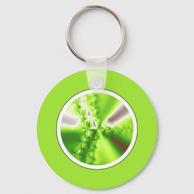 Llavero Resumen Lime Green Fractal (Anverso)