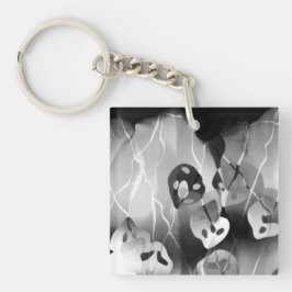 Llavero Resumen Moderno De Blanco Y Negro