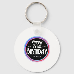 Llavero Resumen moderno Feliz cumpleaños número 70