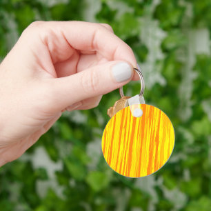 Llavero Resumen Naranja De Textura De Madera Y Amarillo