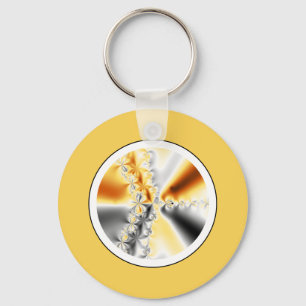 Llavero Resumen Naranja Gray Fractal Keychain
