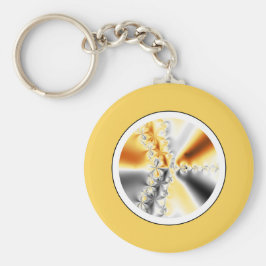Llavero Resumen Naranja Gray Fractal Keychain
