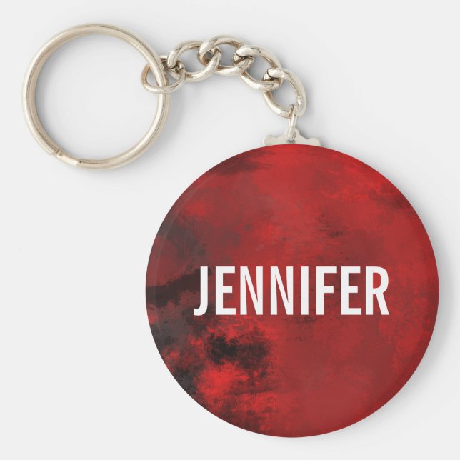 Llavero Resumen negro y rojo moderno - Misterioso oscuro (Frente)