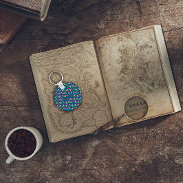 Llavero Resumen nombre de patrón triangular azul