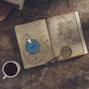 Llavero Resumen nombre de patrón triangular azul