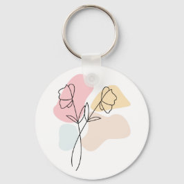 Llavero Resumen Pastel Floral