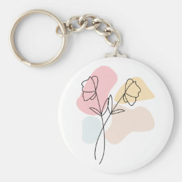 Llavero Resumen Pastel Floral