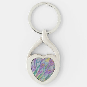 Llavero Resumen Primavera Crocus Anillo de claves Metaliza