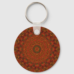Llavero Resumen rojo volcánico de Mandala Keychain