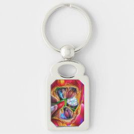 Llavero Resumen vibrante Reflexiones tulipanas