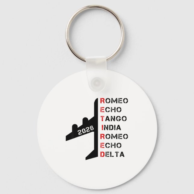 Llavero Retired Lot 2026 Phonetic Alphabet Retirement Gift (Anverso)