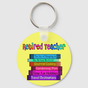 Llavero Retired Teacher Gifts Stack of Books Design