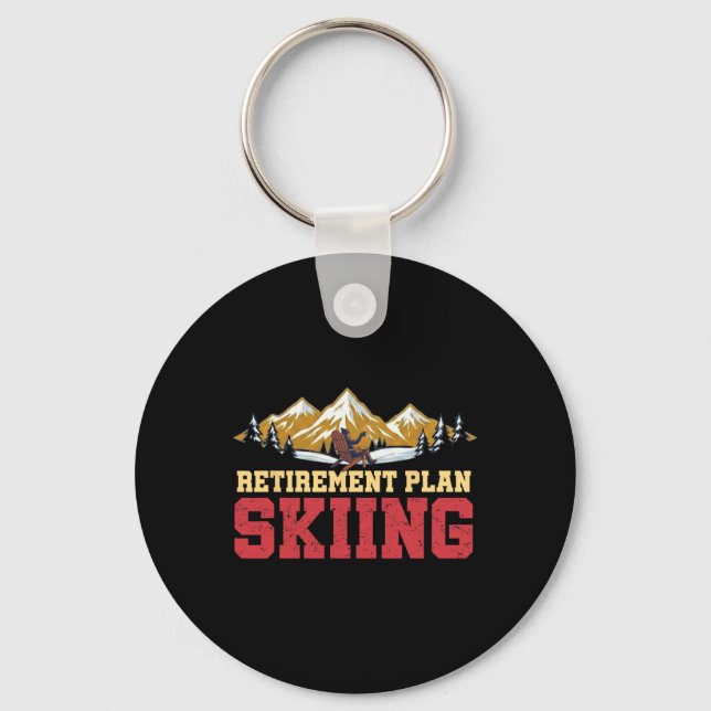 Llavero Retirement Plan Skiing Vintage Sunset Retro Skier  (Anverso)