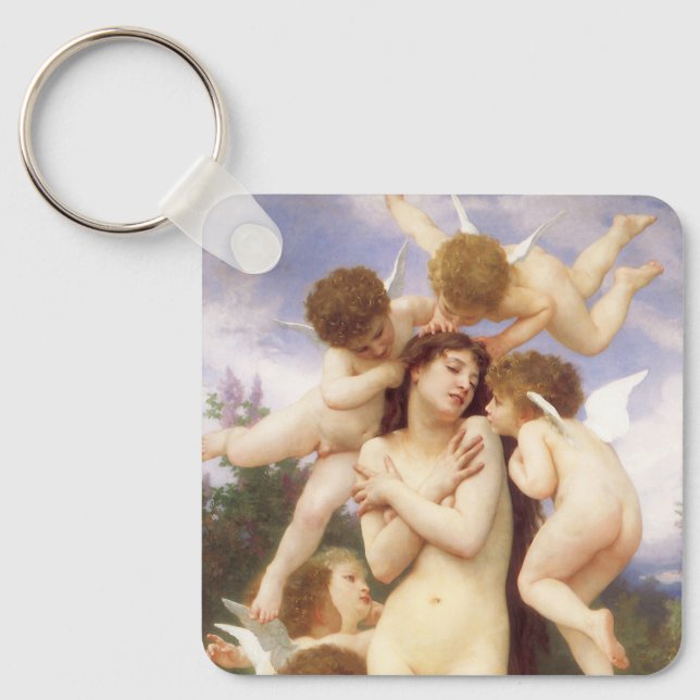 Llavero Retorno de primavera (Le Printemps) por Bouguereau (Anverso)