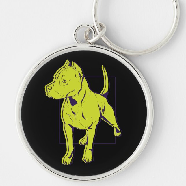 Llavero Retrato americano de Pit Bull Terrier (Frente)