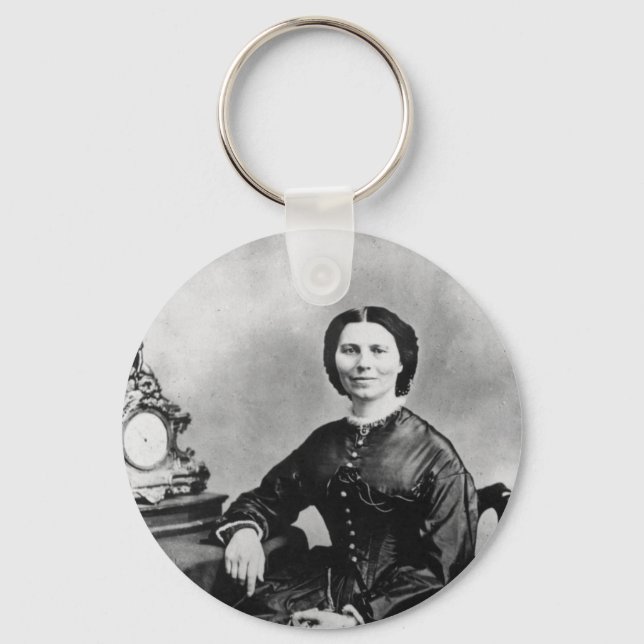 Llavero Retrato Clara Barton ~ Viñeta 1866 Foto (Anverso)