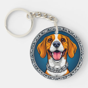 Llavero Retrato de adorable perro Beagle para regalo de us