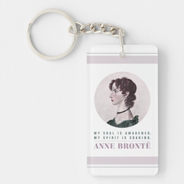 Llavero Retrato de Anne Bronte y cita mi alma despertada (Frente)