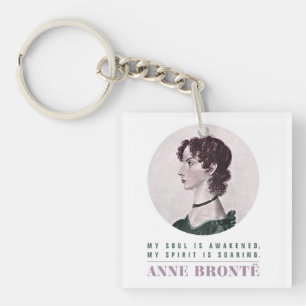 Llavero Retrato de Anne Bronte y cita mi alma despertada