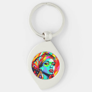 Llavero Retrato de arte pop