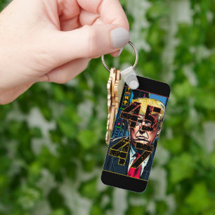 Llavero Retrato de arte pop de Trump 45