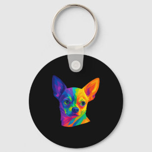 Llavero retrato de Chihuahua para dueños de perros 