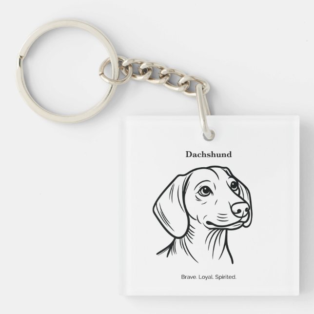 Llavero Retrato de Dachshund (Frente)