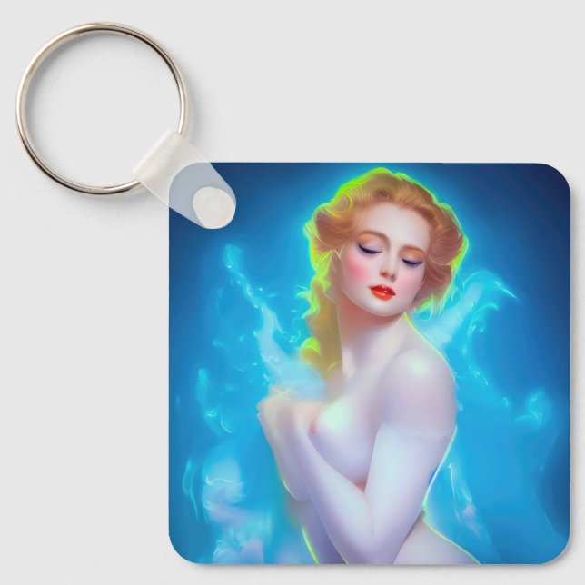 Llavero Retrato de diosa etérea - Fantasía surrealista (Anverso)