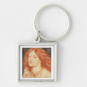 Llavero Retrato de Elizabeth Siddal (1834-62), 1860 (rojo