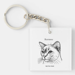 Llavero Retrato de gato birmano