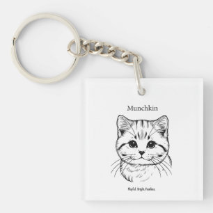Llavero Retrato de gato Munchkin