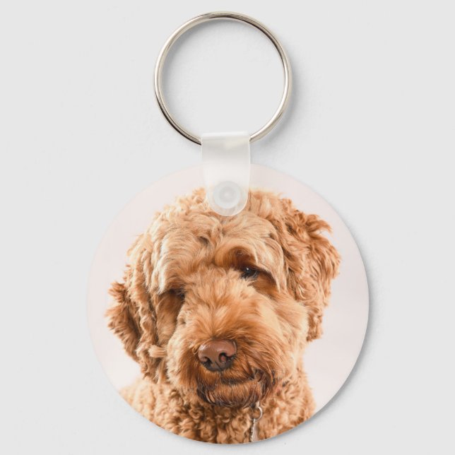 Llavero Retrato de Goldendoodle Studio (Anverso)