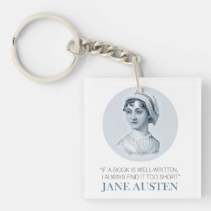 Llavero Retrato de Jane Austen y cita para leer