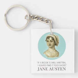 Llavero Retrato de Jane Austen y cita para leer