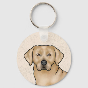 Llavero retrato de Labrador Retriever de arte amarillo Lab