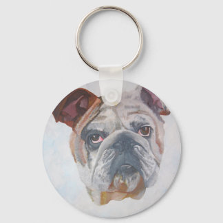 Llavero Retrato de Mascota artístico de Bulldog estadounid