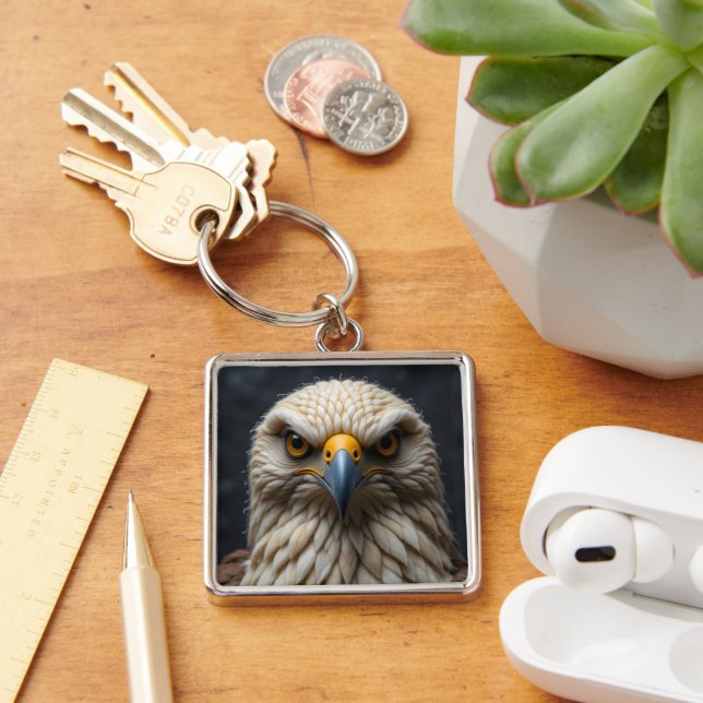 Llavero Retrato De Pájaro Sentido (Escritorio )