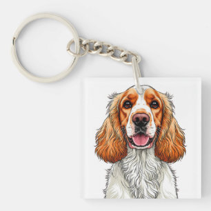 Llavero Retrato de perro Cocker Spaniel inglés