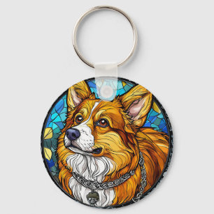 Llavero Retrato de perro Corgi