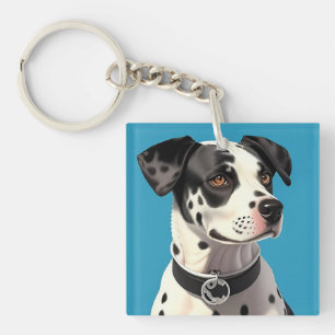 Llavero Retrato de Perro Dálmata