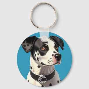 Llavero Retrato de Perro Dálmata