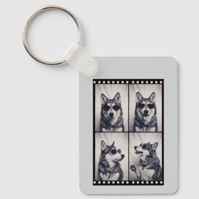 Llavero Retrato de perro Husky (Anverso)