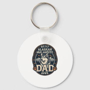 Llavero Retrato de perro padre Alaskan Malamute Insignia d