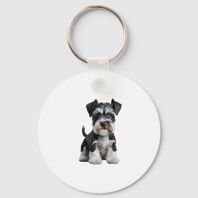 Llavero Retrato de picapia Schnauzer en miniatura de alta  (Anverso)