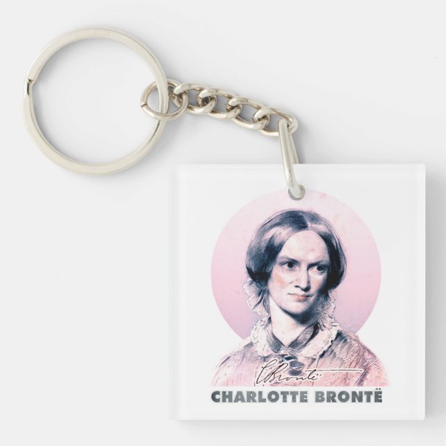 Llavero Retrato de pintura Charlotte Bronte Pink Richmond (Frente)