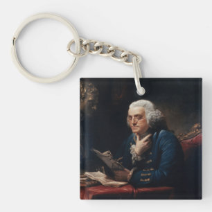 Llavero Retrato de pulgar, padre fundador Benjamin Frankli