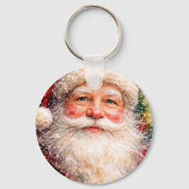 Llavero Retrato de Santa Claus en una alegre Navidad