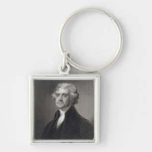 Llavero Retrato de Thomas Jefferson, grabado por el Br de
