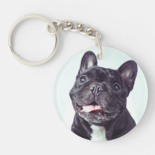 Llavero Retrato de un feliz Bulldog francés