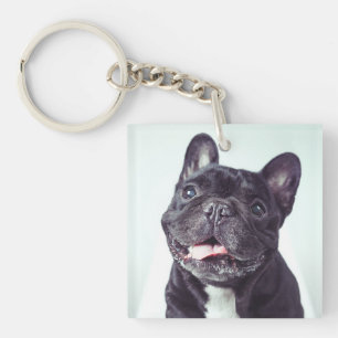 Llavero Retrato de un feliz Bulldog francés